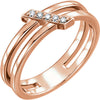 14k Rose Gold 0.05 ctw. Diamond Ring, Size 7
