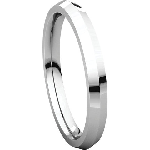14k White Gold 2.5mm Knife Edge Comfort Fit Band, Size 7