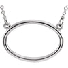 14K White Gold Horizontal Oval 16-Inch Necklace