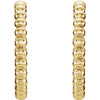 14k Yellow Gold 21mm Beaded Hoop Earrings