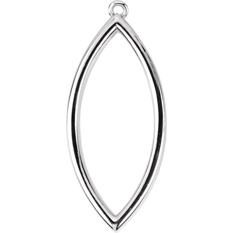 14k White Gold Marquise Shaped Dangle