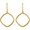 14k Yellow Gold Square Shaped Earrings