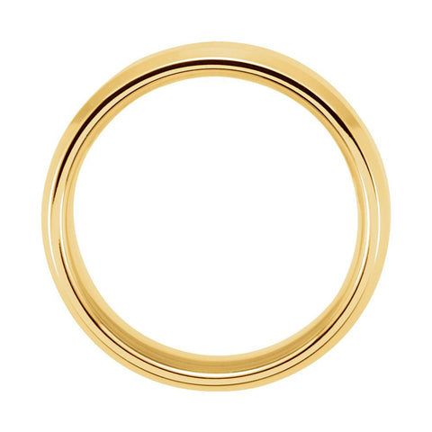 14k Yellow Gold 6mm Comfort-Fit Beveled Edge Band Size 9