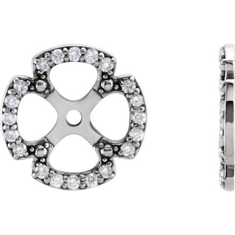 14k White Gold 1/5 CTW Diamond Earring Jackets