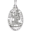 21.00x15.00 mm St. Christopher Medal in 14K White Gold