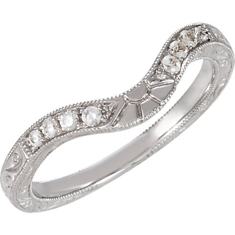 14k White Gold 1/6 CTW Diamond Band, Size 6