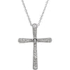 14k White Gold 0.05 ctw. Diamond Cross 18-inch Necklace