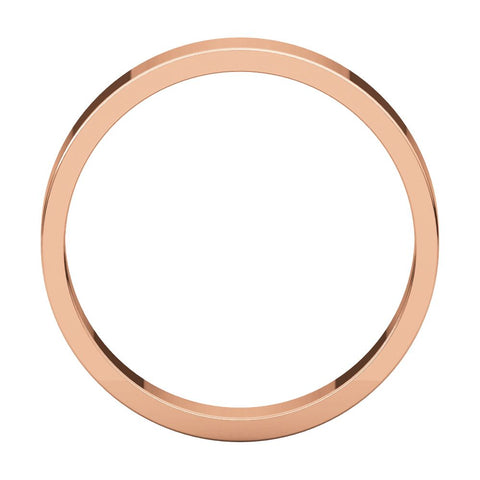 14k Rose Gold 4mm Flat Band, Size 9