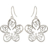 14k White Gold Flower & Butterfly Earrings