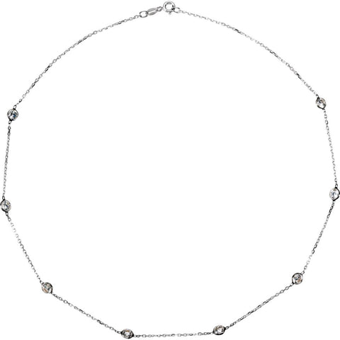 Sterling Silver Cubic Zirconia 16" Necklace