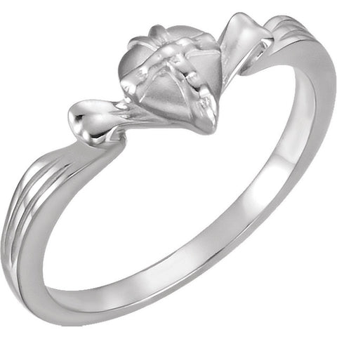 14k White Gold The Gift Wrapped Heart® Ring Size 4