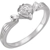 14k White Gold The Gift Wrapped Heart« Ring, Size 4