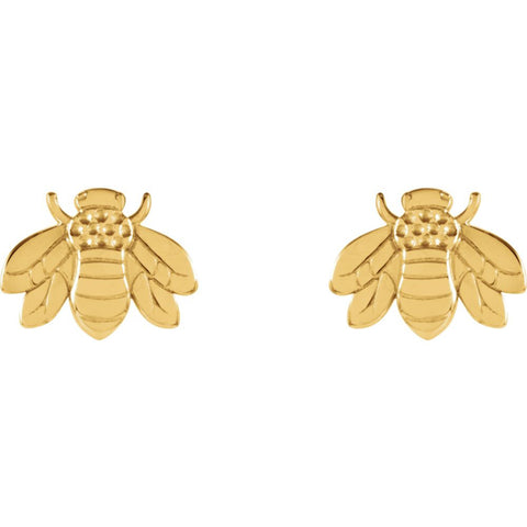 14k Yellow Gold Bumblebee Earrings