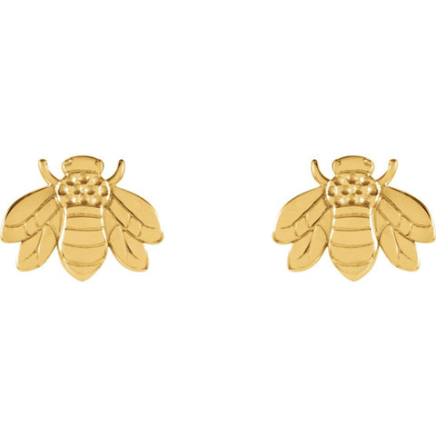 14k Yellow Gold Bumblebee Earrings