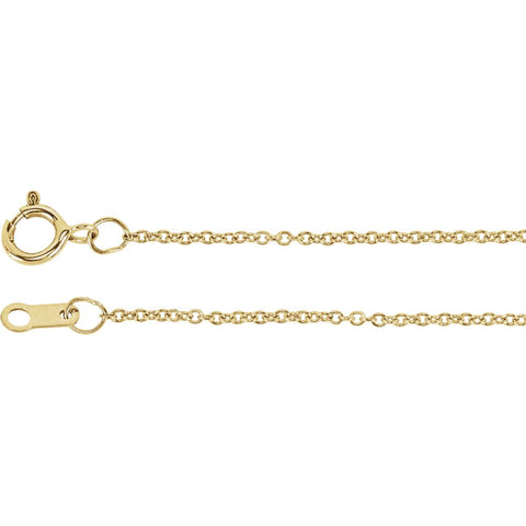 14k Yellow Gold 1mm Solid Cable 20" Chain