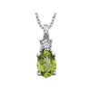 14K White Gold Peridot & 0.02 CTW 18-Inch Necklace