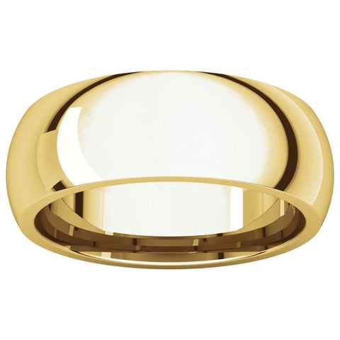 18k Yellow Gold 7mm Comfort Fit Band, Size 13