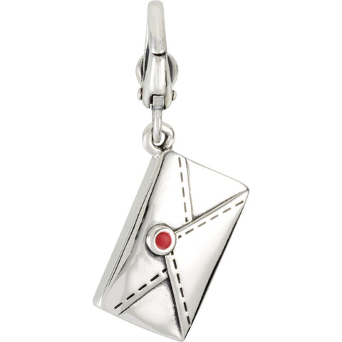 Sterling Silver Enamel Love Letter Envelope Charm