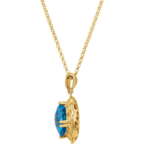 14k Yellow Gold 12x12mm Sculptural-Inspired 18" Necklace
