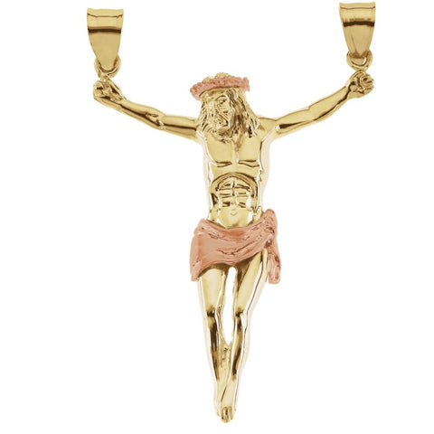 14k Yellow Gold 53x38.5mm Crucifix Pendant