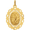 14k Yellow Gold 22x15.5mm Oval Filigree Miraculous Medal