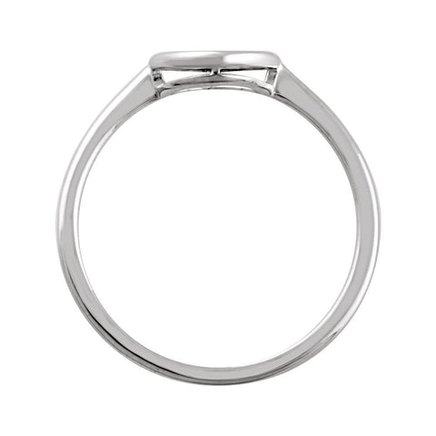 14k White Gold Circle Ring, Size 7