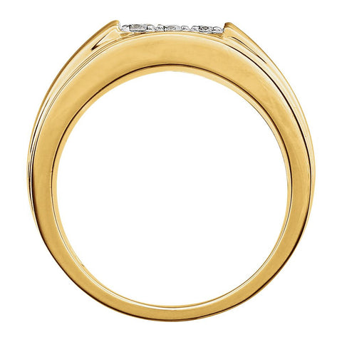 14K Yellow & White 1/2 CTW Diamond Men's Ring, Size 10