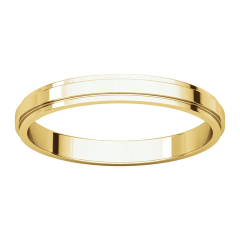 14k Yellow Gold 2.5mm Flat Edge Band, Size 6