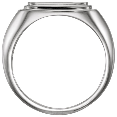 Sterling Silver Posh Mommy® Men's Square Signet Ring, Size 11