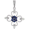 1/10 CTTW Blue Sapphire and Diamond Fashion Pendant in Sterling Silver