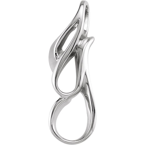 14k White Gold Freeform Pendant