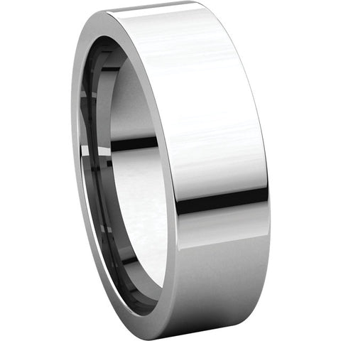 Sterling Silver 6mm Flat Band, Size 7