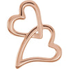 14k Rose Gold Double Heart Chain Slide