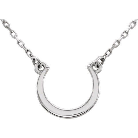 14k White Gold Crescent 18" Necklace