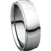 14k White Gold 6mm Comfort Fit Edge Band , Size 8
