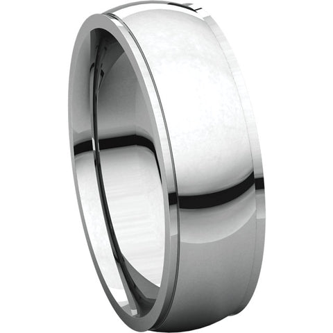 14k White Gold 6mm Comfort Fit Edge Band , Size 9.5