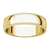 10k Yellow Gold 5mm Light Milgrain Band, Size 7