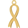 14k Yellow Gold Breast Cancer Awareness Ribbon Charm Dangle