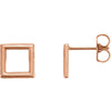 14k Rose Gold Square Earrings