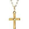 14K Yellow Gold Diamond Cross 15-Inch Necklace