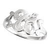 14k White Gold Initial Rings, Size 6