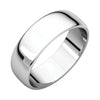 06.00 mm Light Half Round Band in 14K White Gold ( Size 14 )