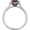 Sterling Silver Mozambique Garnet & .01 CTW Diamond Ring, Size 7