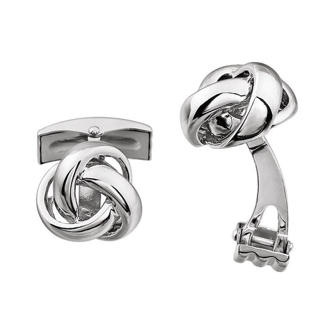 14k White Gold Knot Cuff Links