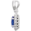 14k White Gold Chatham® Created Blue Sapphire and 1/5 CTW Diamond Pendant