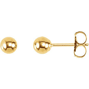 14k Yellow Gold 3mm Ball Earrings