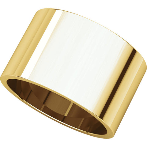 10k Yellow Gold 12mm Flat Band, Size 6