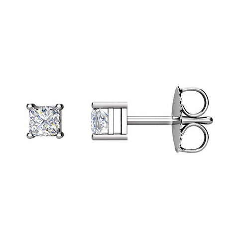 14k White Gold 1/4CTW Diamond Earrings