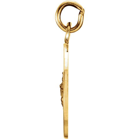 14k Yellow Gold 12mm Round St. George Medal