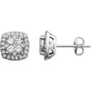 Pair of 0.75 ct. Halo-Styled Stud Earrings in 14k White Gold